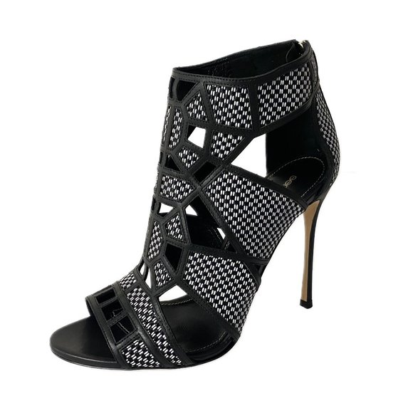 NIB SERGIO ROSSI PUZZLE CAGED HEELED BOOTIES